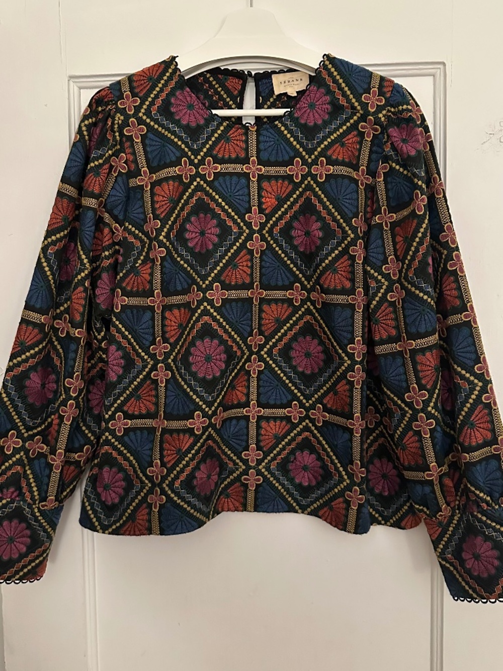 Sezane Jordyn Blouse Broderie Multicolore - Size 42